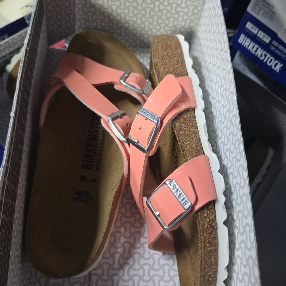 BIRKENSTOCK Narrow Yao sandals patent Coral Peach SHOES Eur 36